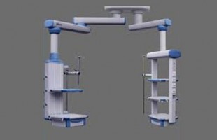Ceiling Mounted Medical Pendant Articulated Column Double Arm